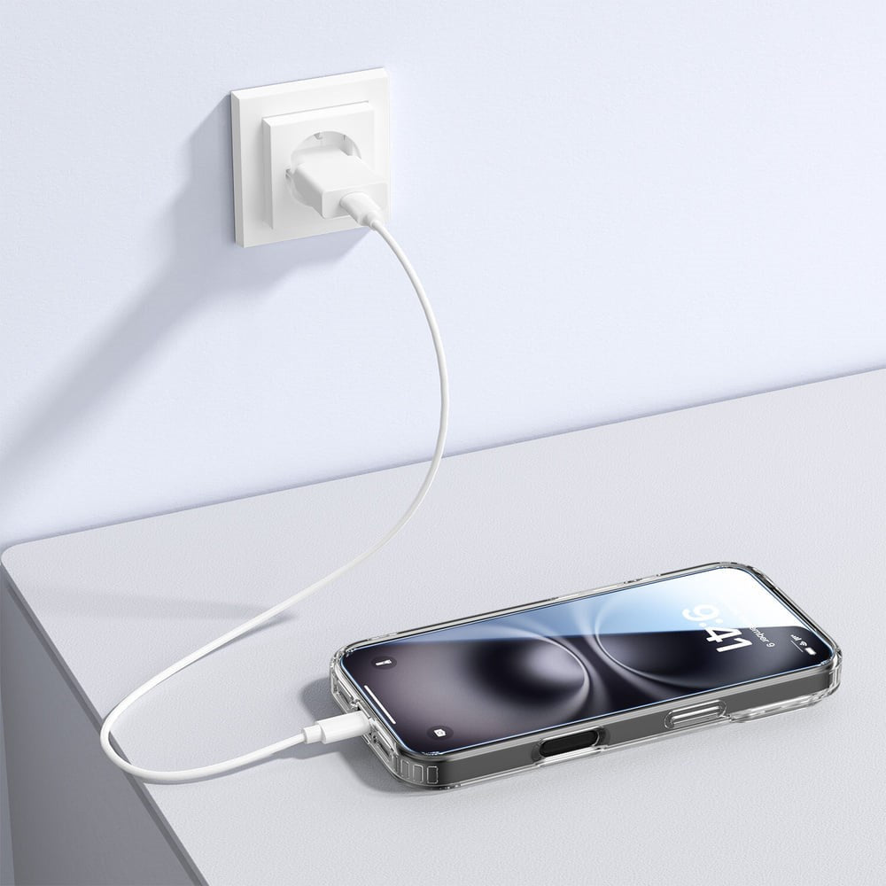 iPhone 18 Pro Max / 17 Pro Max 4Smarts 3-in-1 Premium Starter Set - MagSafe Case, Screen Protector & 20W Wall Charger - Transparent / White