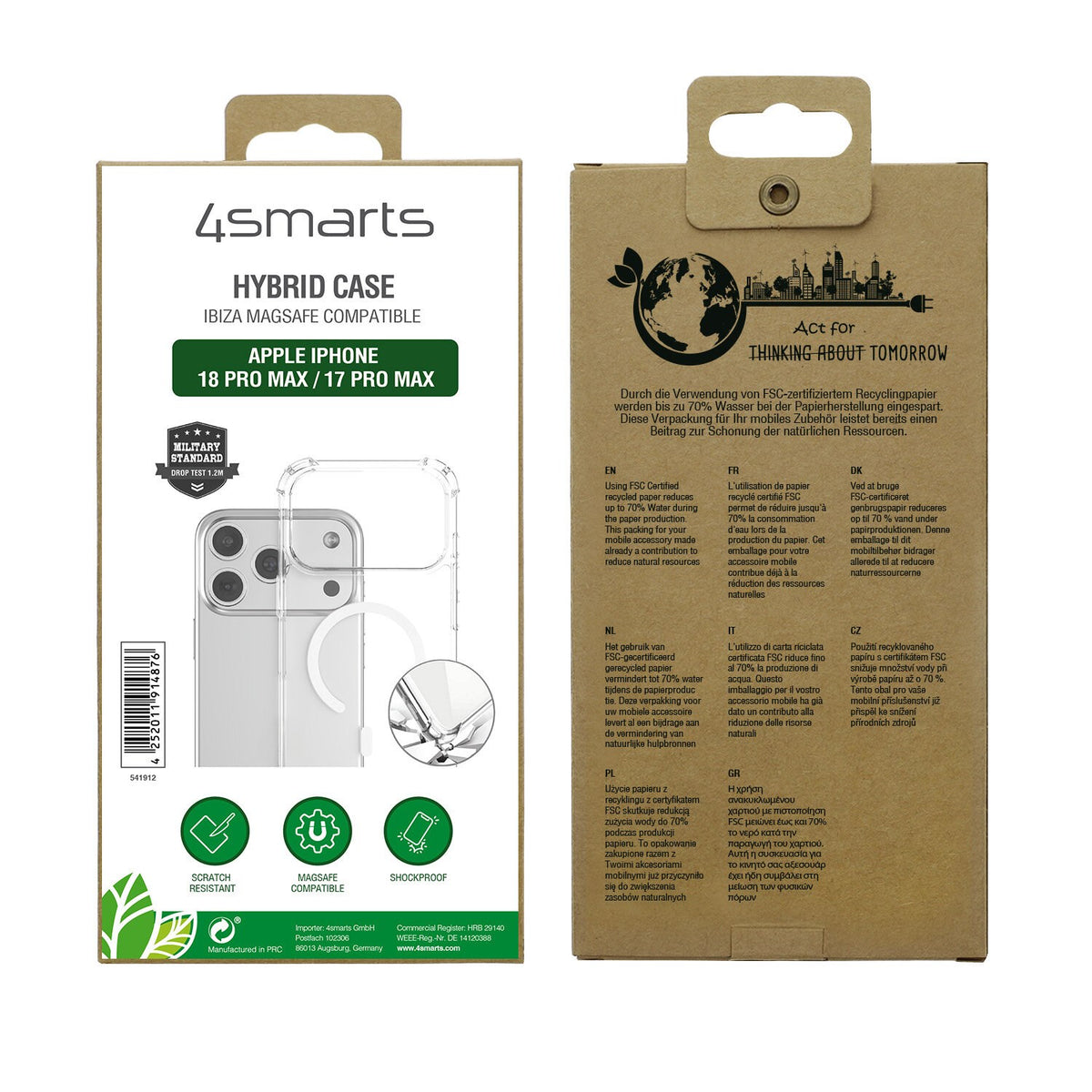 iPhone 18 Pro Max / 17 Pro Max 4Smarts IBIZA Hybrid Case - MagSafe Compatible - Transparent