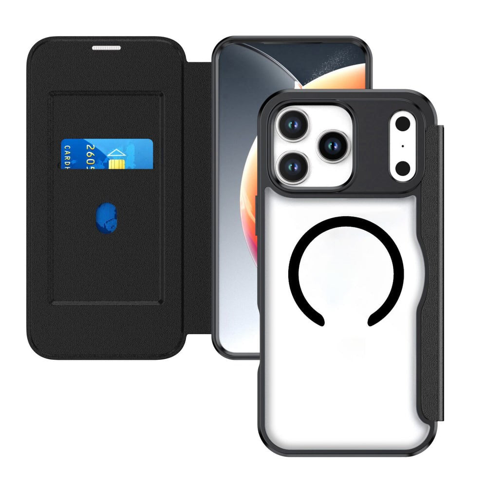 iPhone 18 Pro Max / 17 Pro Max 4smarts Urban Pro Flip Case - MagSafe Compatible - Transparent / Black