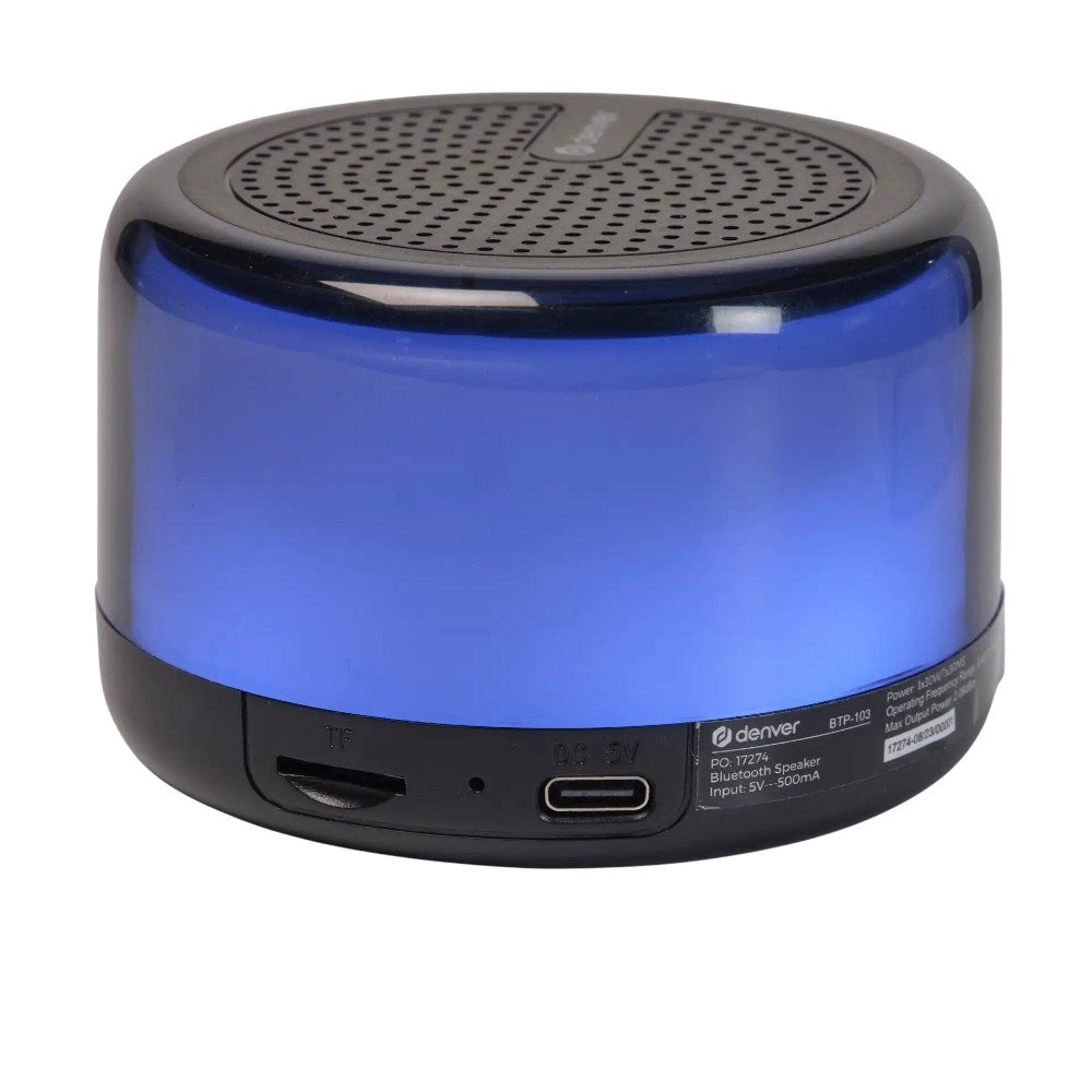 Denver BTP-103 Bluetooth Speaker with Strap - Black