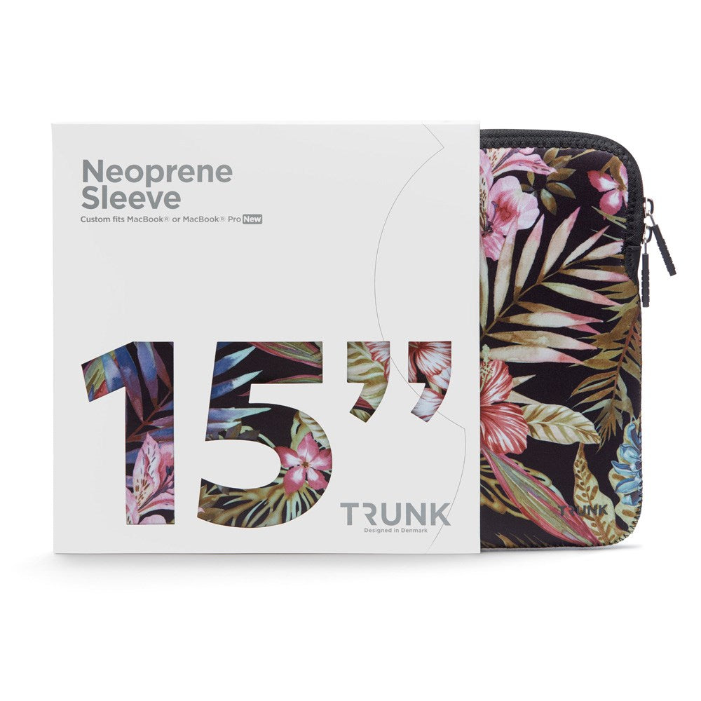 Trunk Neoprene Sleeve for MacBook 15" (34 x 23.5 x 1 cm) - Floral