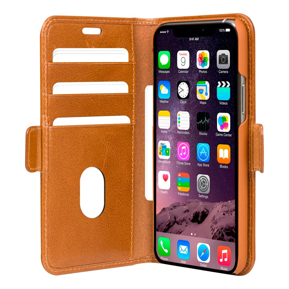 iPhone 11 Pro dbramante1928 Copenhagen Genuine Leather Flip Case with Wallet - Tan