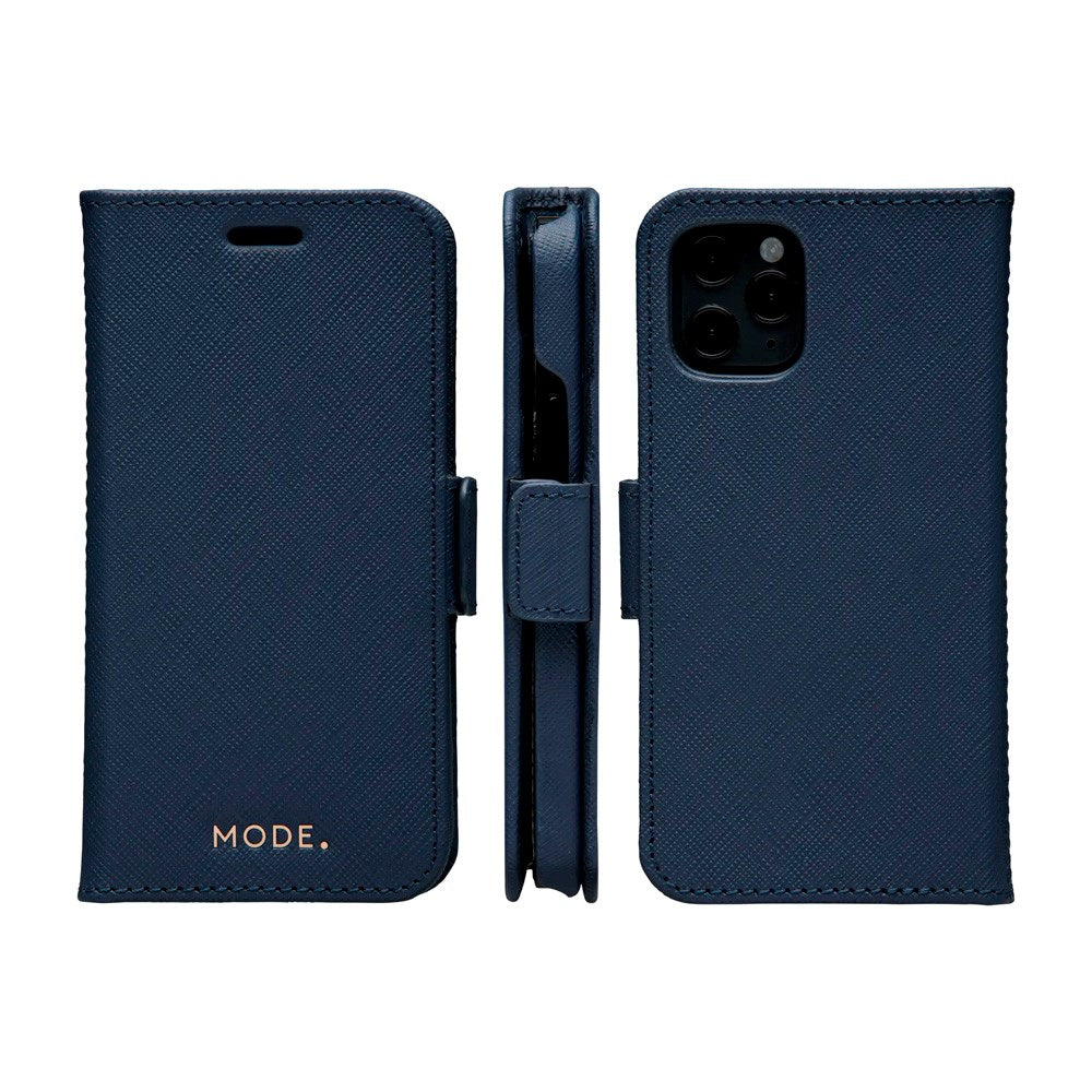 iPhone 12 Mini dbramante1928 New York 2-in-1 Genuine Leather Flip Case - Ocean Blue