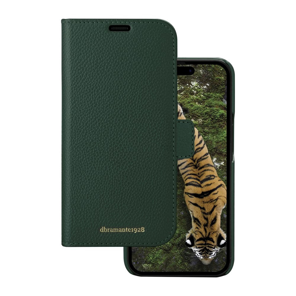 iPhone 15 Plus dbramante1928 New York 2-in-1 Genuine Leather Flip Case - Evergreen