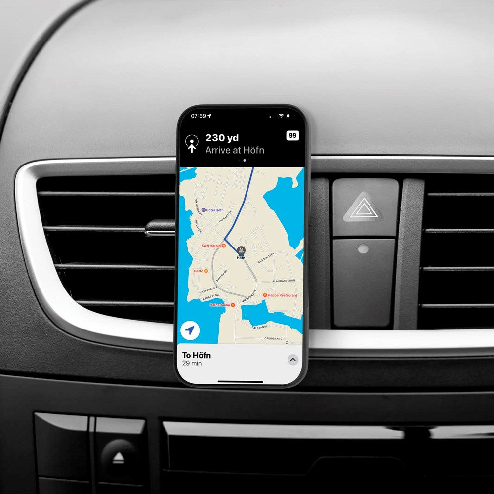 dbramante1928 Car Mount with 15W Wireless Charging - Vent Mount - MagSafe Compatible - Black