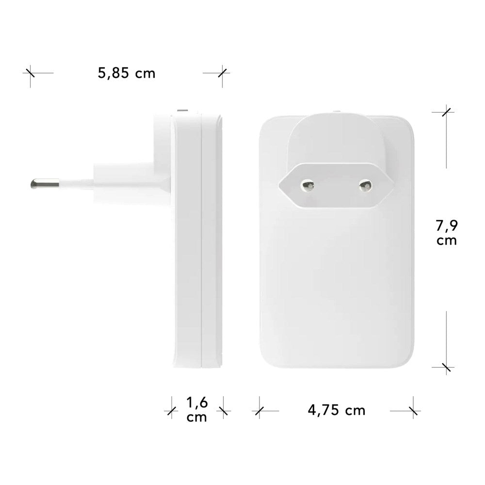 dbramante1928 Slim Wall Charger with 1x USB-C 45W & 1x USB-A 30W - White