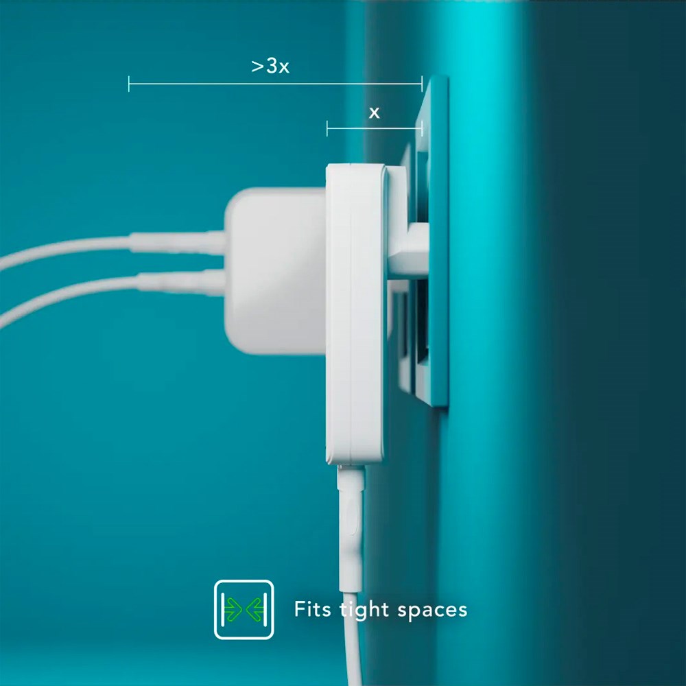 dbramante1928 Slim Wall Charger with 1x USB-C 45W & 1x USB-A 30W - White