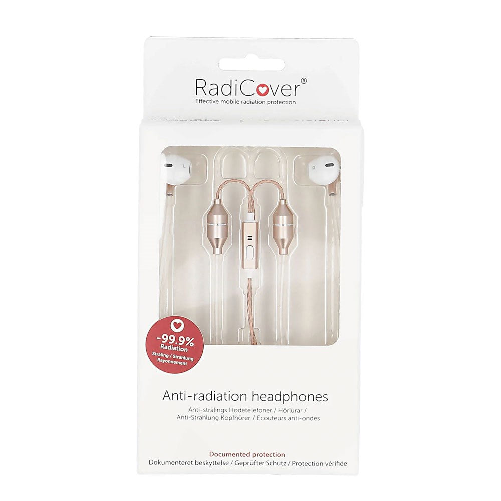 RadiCover Radiation Protected In-Ear Headset - White / Rose Gold