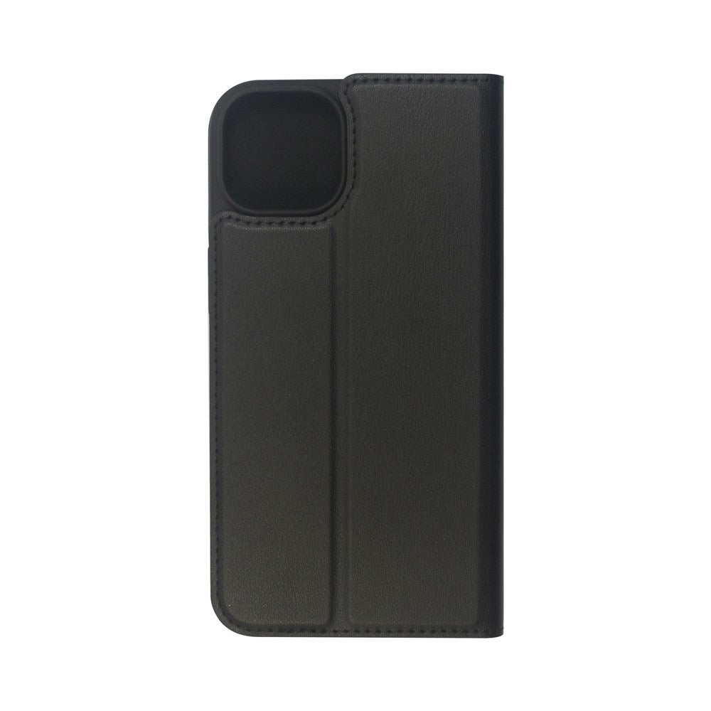 GreenMind iPhone 14 Plus Faux Leather Flip Case with Cardholder & Stand Function - Black