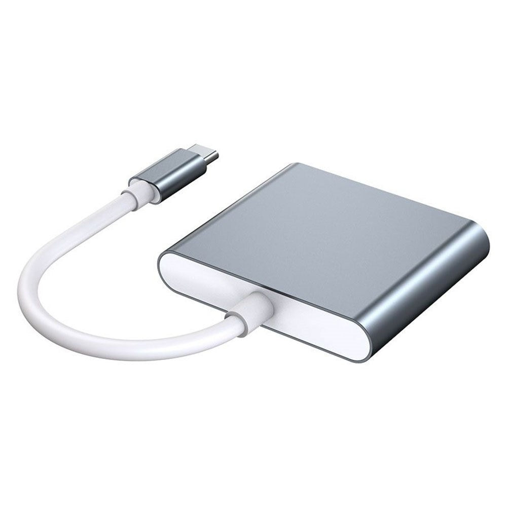 Lippa 3-in-1 60W Multiport USB-C Hub - Silver