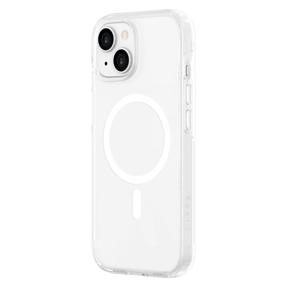 iPhone 15 Lippa Hybrid Plastic Case - MagSafe Compatible - Transparent / White