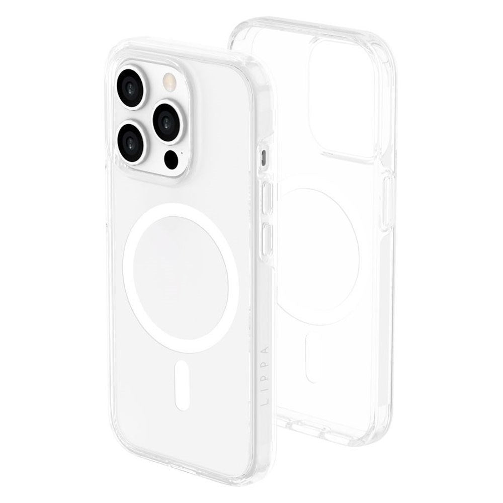iPhone 15 Pro Lippa Hybrid Plastic Case - MagSafe Compatible - Transparent / White