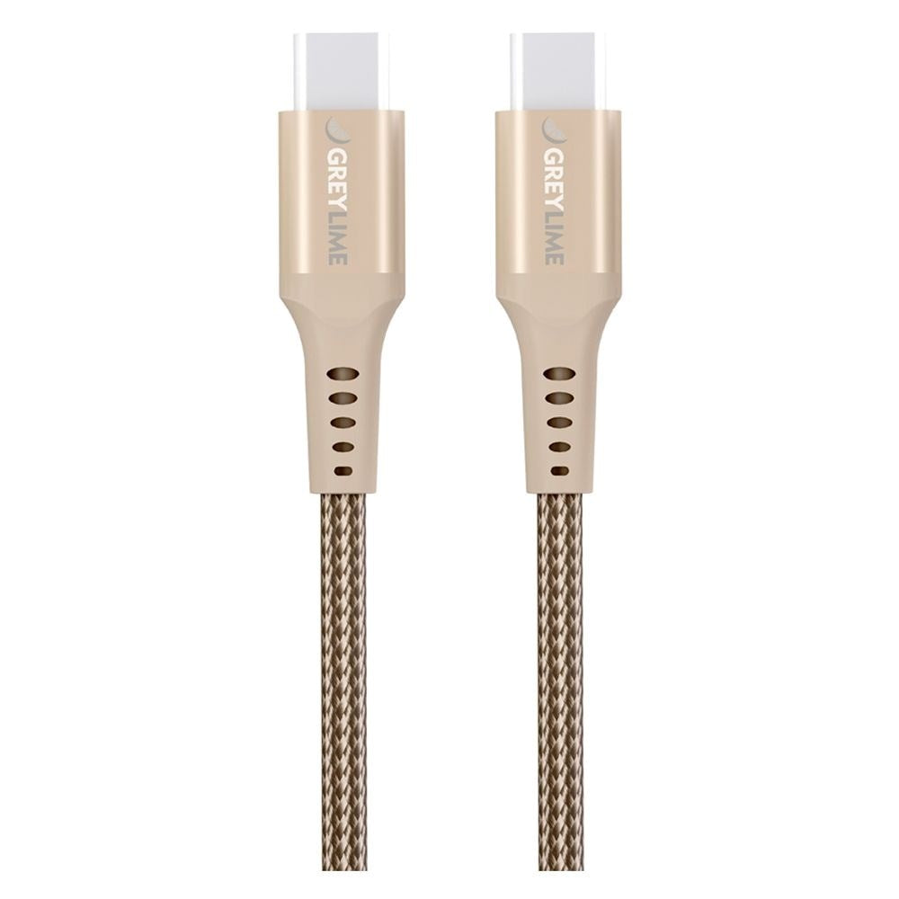 GreyLime 60W Braided USB-C to USB-C Cable 3 m - Beige