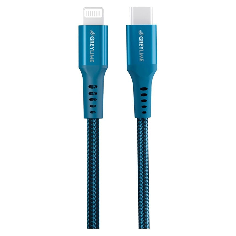 GreyLime 18W Braided USB-C to Lightning Cable 3 m - Blue