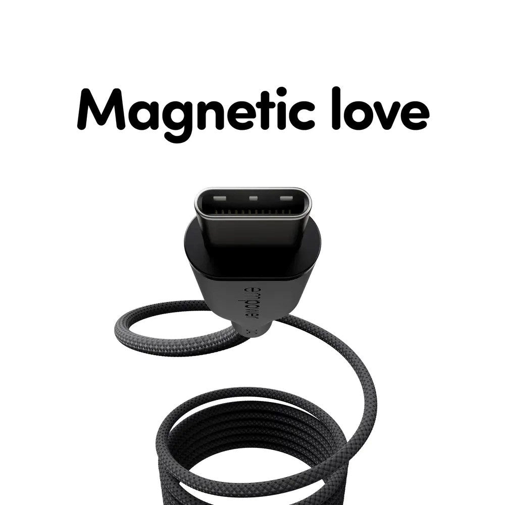 empower by PanzerGlass Magnetic 240W USB-C to USB-C Cable – 1.5m – Space Black