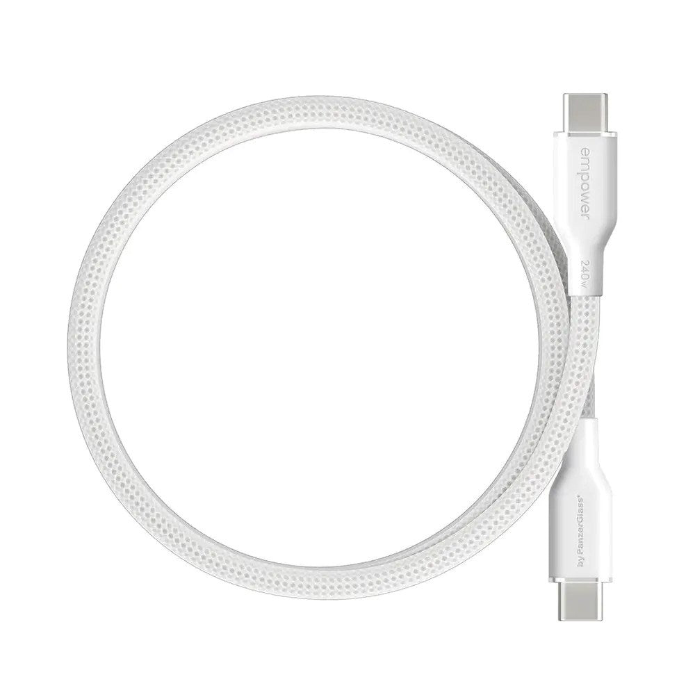 empower by PanzerGlass Magnetic 240W USB-C to USB-C Cable – 1.5m – Silver White
