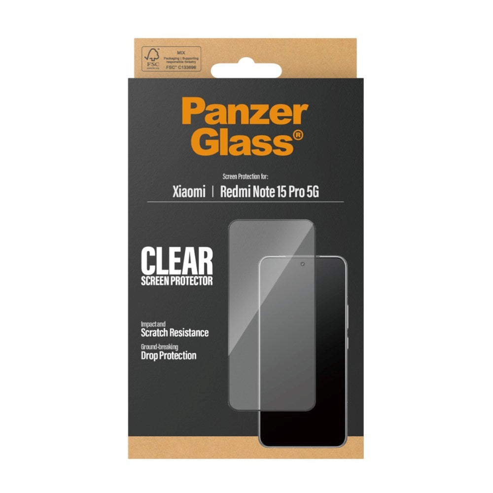 Xiaomi Redmi Note 15 Pro (5G) PanzerGlass Screen Protector Glass - Ultra Wide Fit - Transparent