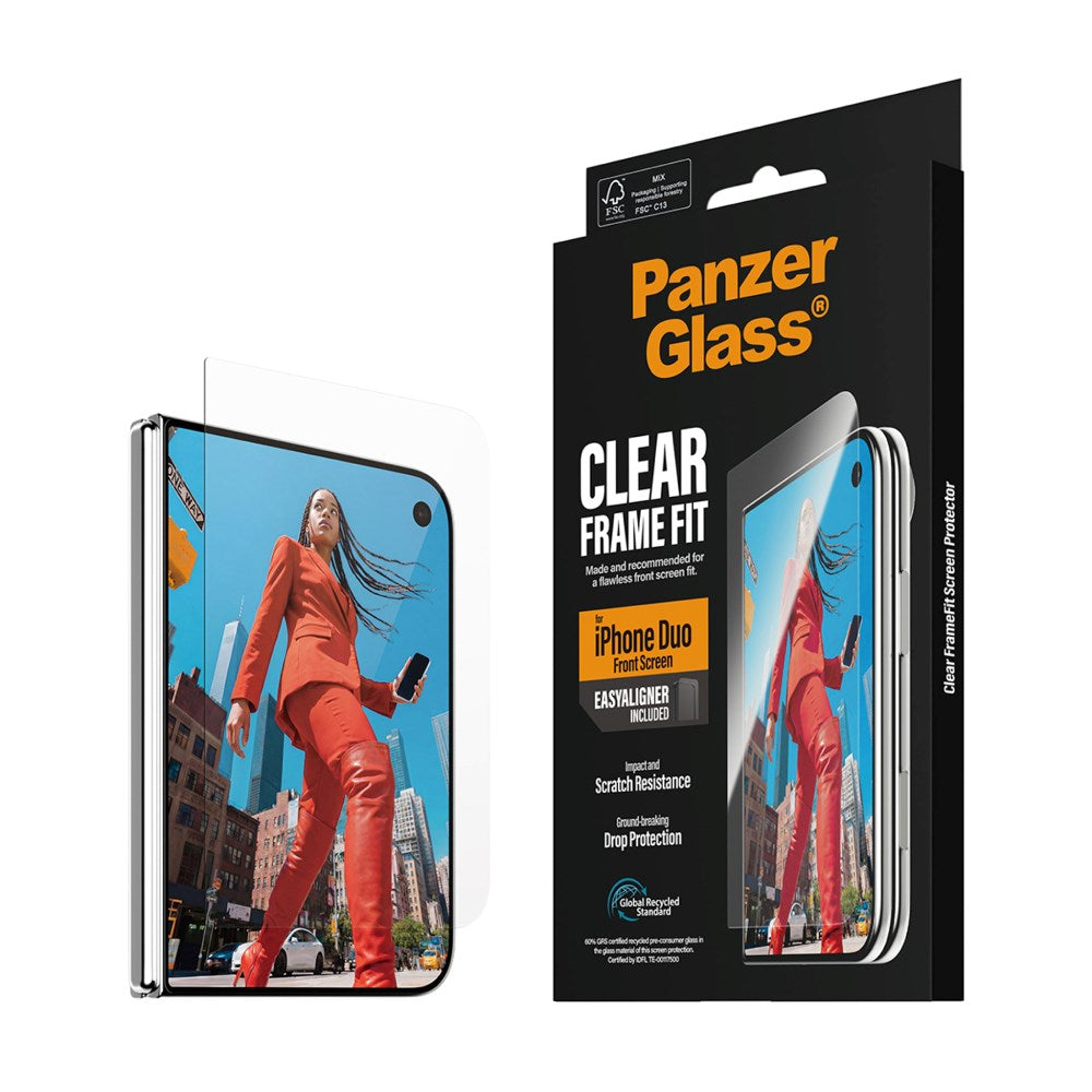 iPhone Duo PanzerGlass Screen Protector FrameFit with EasyAligner - Transparent