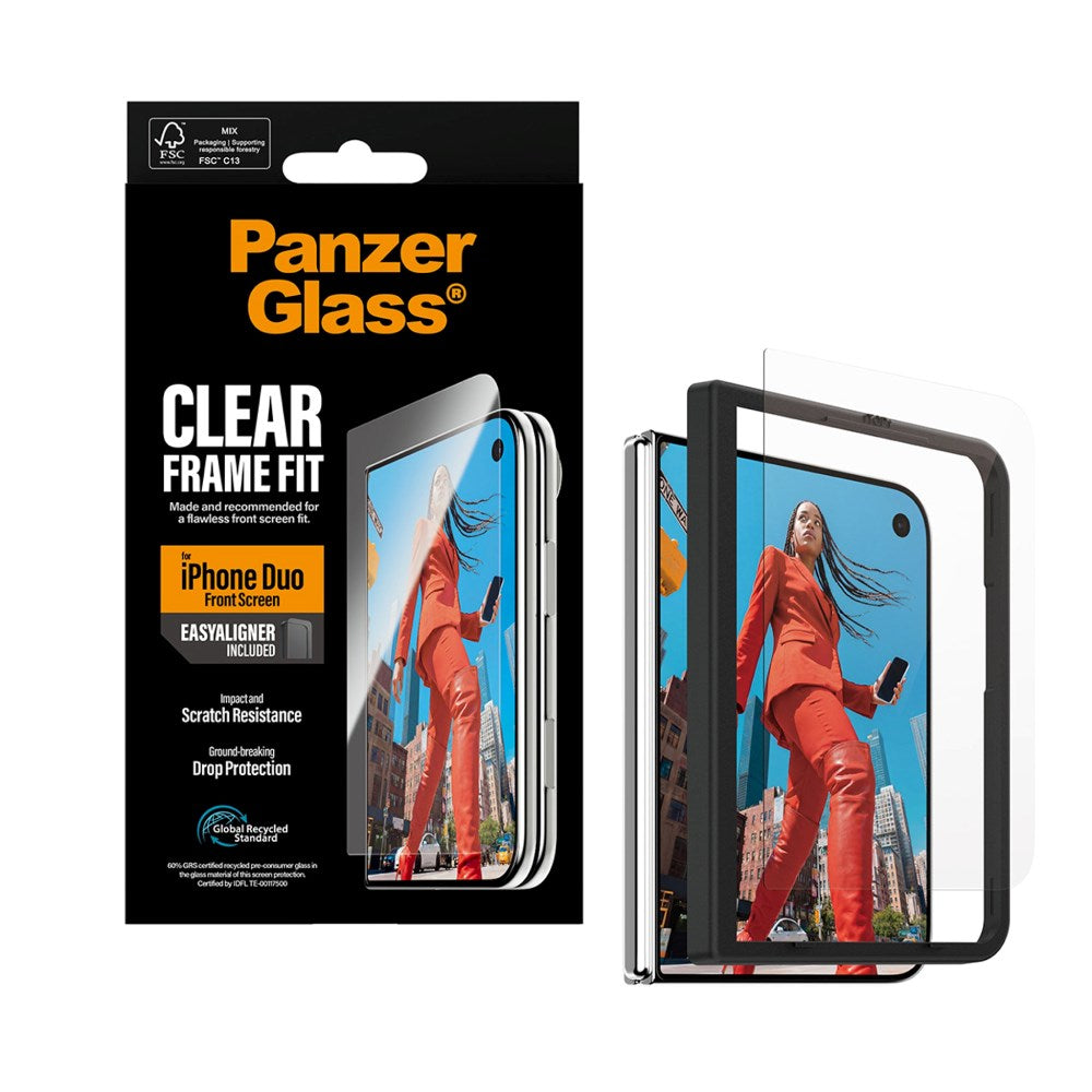 iPhone Duo PanzerGlass Screen Protector FrameFit with EasyAligner - Transparent