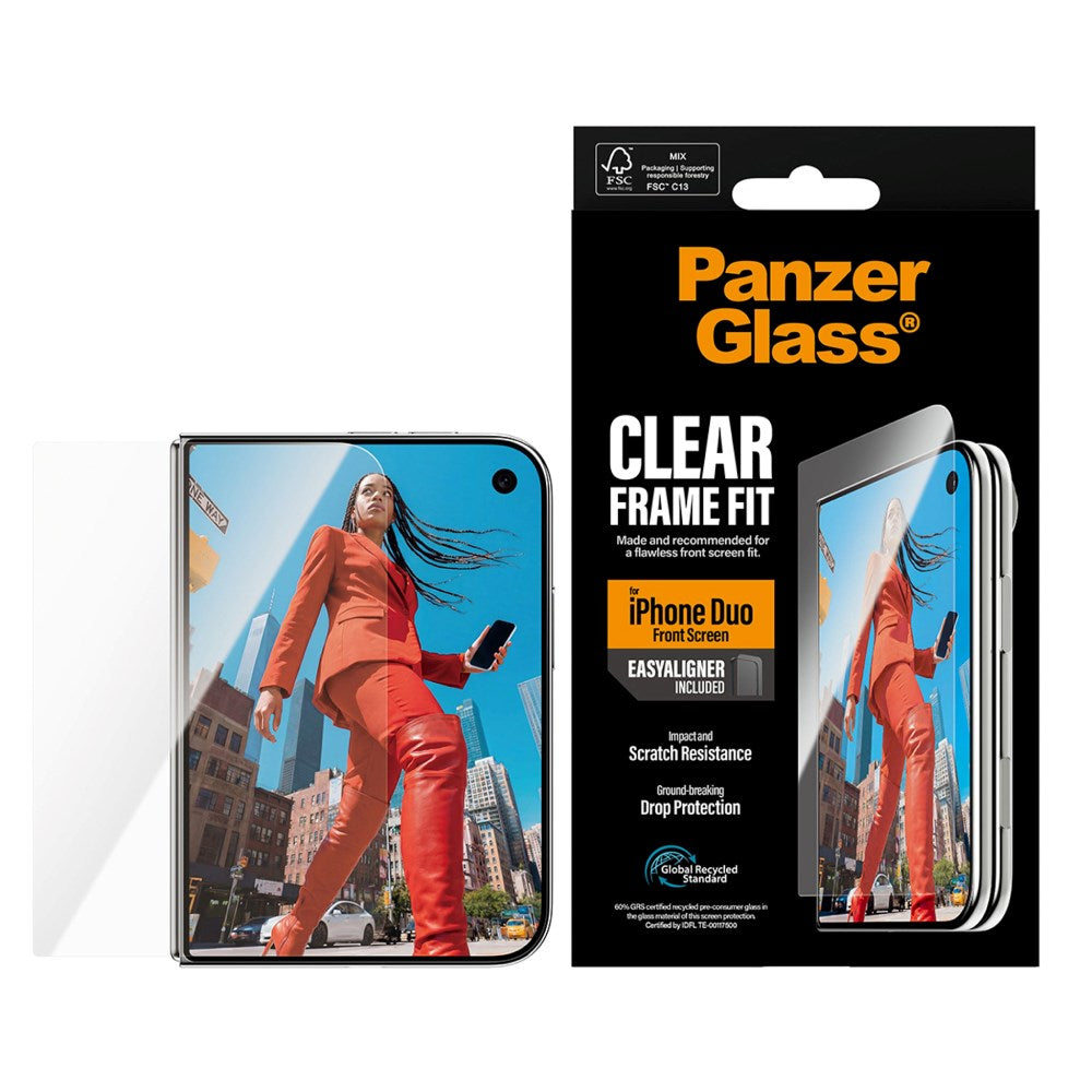 iPhone Duo PanzerGlass Screen Protector FrameFit with EasyAligner - Transparent