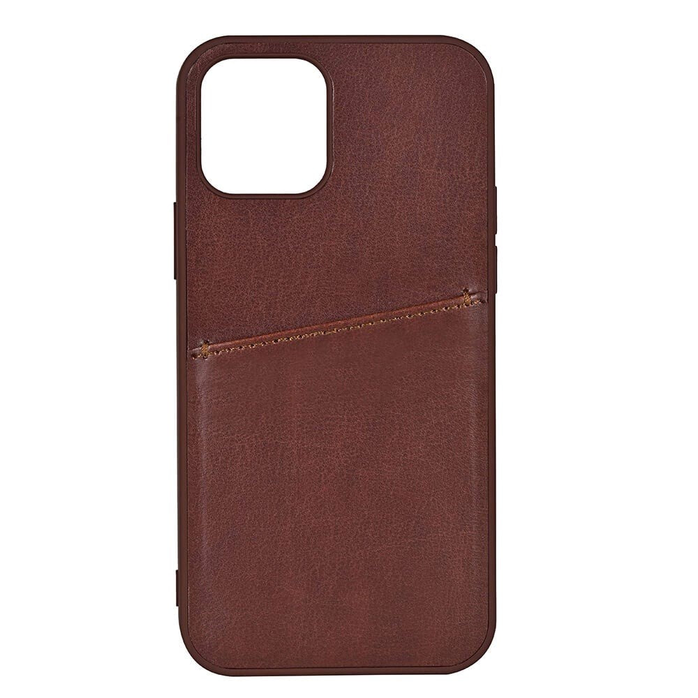 iPhone 13 Mini Buffalo Genuine Leather Case with Card Pocket - Brown