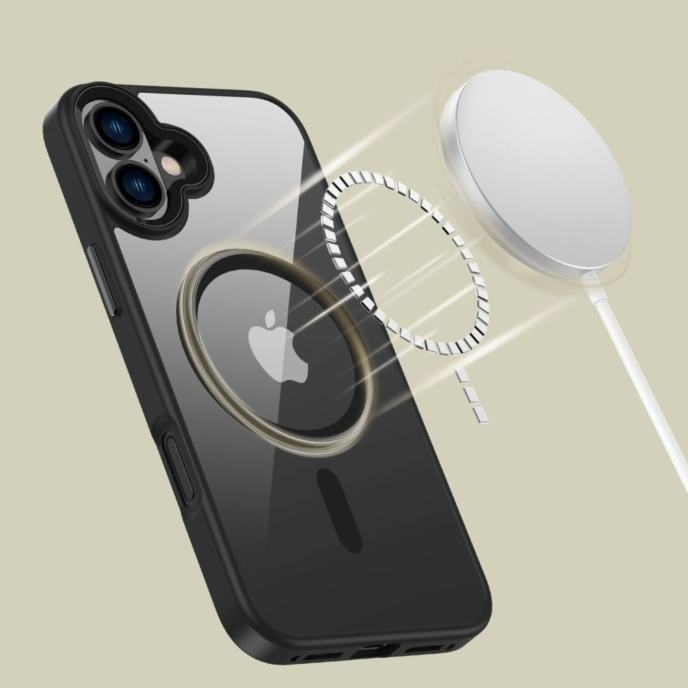 iPhone 16 Plus Tech-Protect Magmat Case - MagSafe Compatible - Transparent / Black