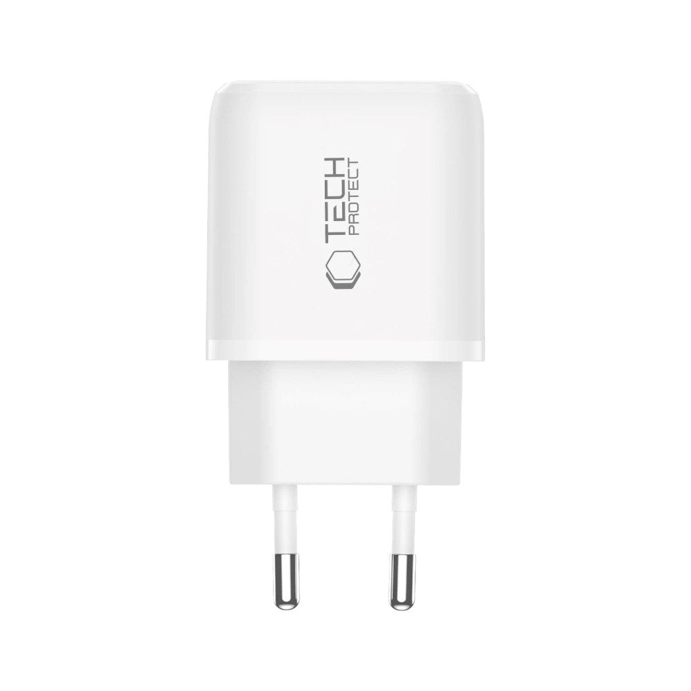 Tech-Protect NCA30 Wall Charger with 30W - 1 x USB-A & 1 x USB-C - White