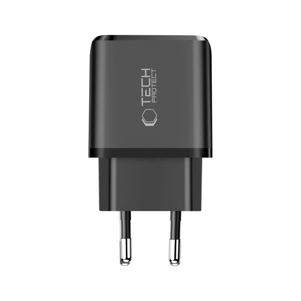 Tech-Protect NCA30 Wall Charger with 30W - 1 x USB-A & 1 x USB-C - Black