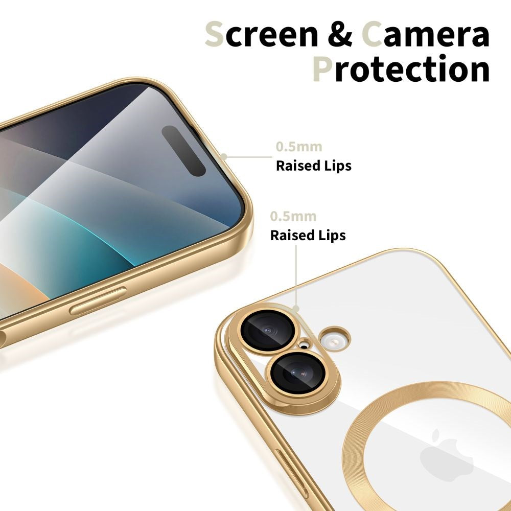 iPhone 17 Tech-Protect MagFlex Case - MagSafe Compatible - Gold / Transparent