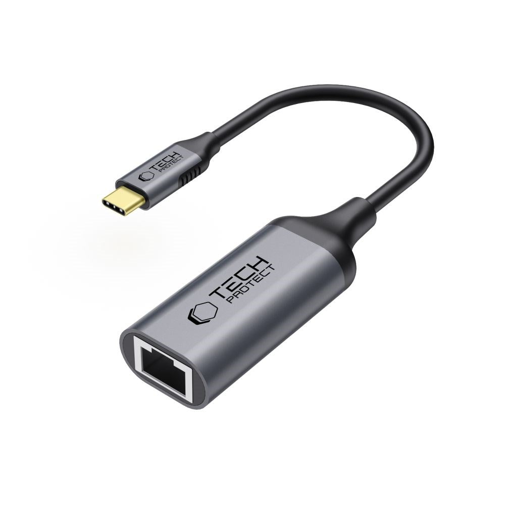 USB-C to Ethernet RJ45 Adapter Tech-Protect Ultraboost - 1000Mbps - Black