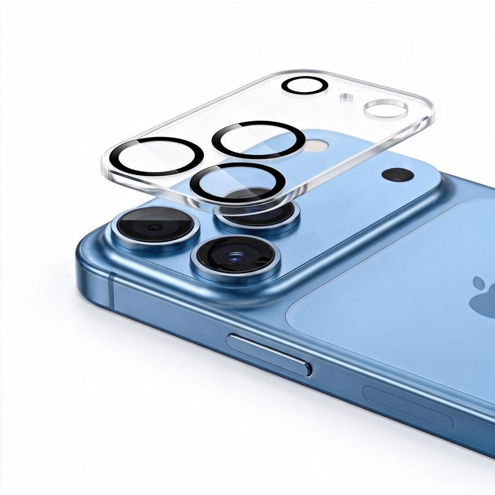 iPhone 18 Pro Tech-Protect Cam Fit+ Camera Lens Protector Glass - Transparent / Black