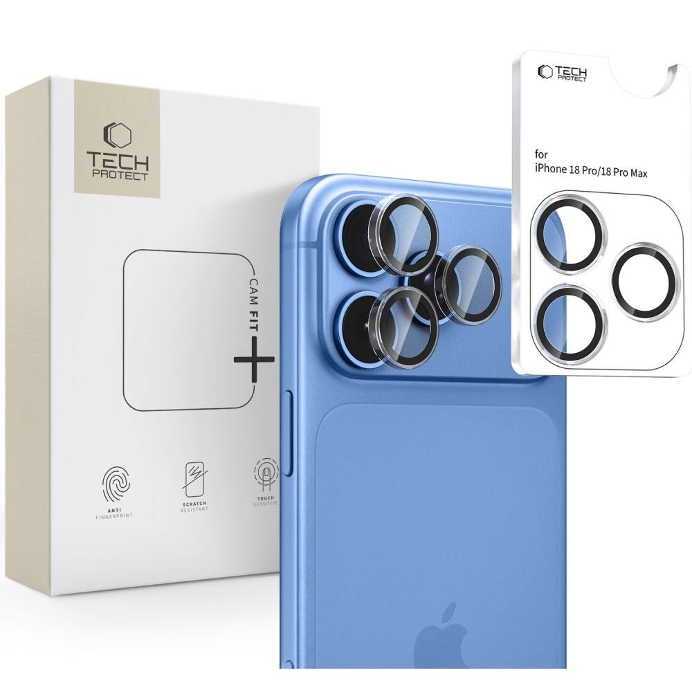iPhone 18 Pro / 18 Pro Max Tech-Protect Camring Fit+ Camera Lens Protector - Transparent