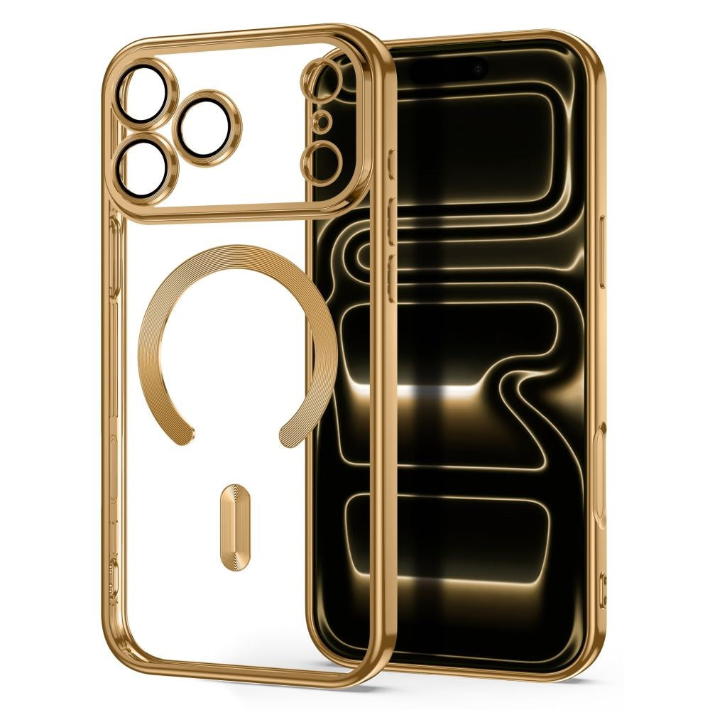 iPhone 18 Pro / 17 Pro Tech-Protect MagFlex Case - MagSafe Compatible - Transparent / Gold