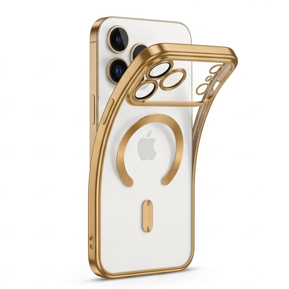 iPhone 18 Pro Max / 17 Pro Max Tech-Protect MagFlex Case - MagSafe Compatible - Transparent / Gold