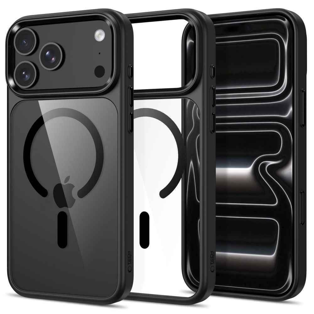 iPhone 18 Pro Max / 17 Pro Max Tech-Protect MagMat Case - MagSafe Compatible - Transparent / Black