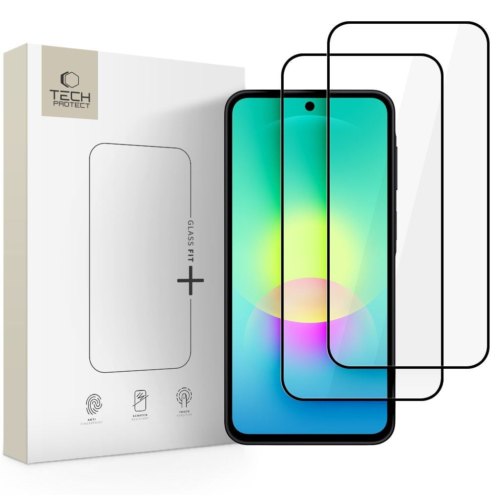 Samsung Galaxy A27 Tech-Protect Glass Fit+ Tempered Screen Protector Glass - 2 pcs - Transparent / Black Edge