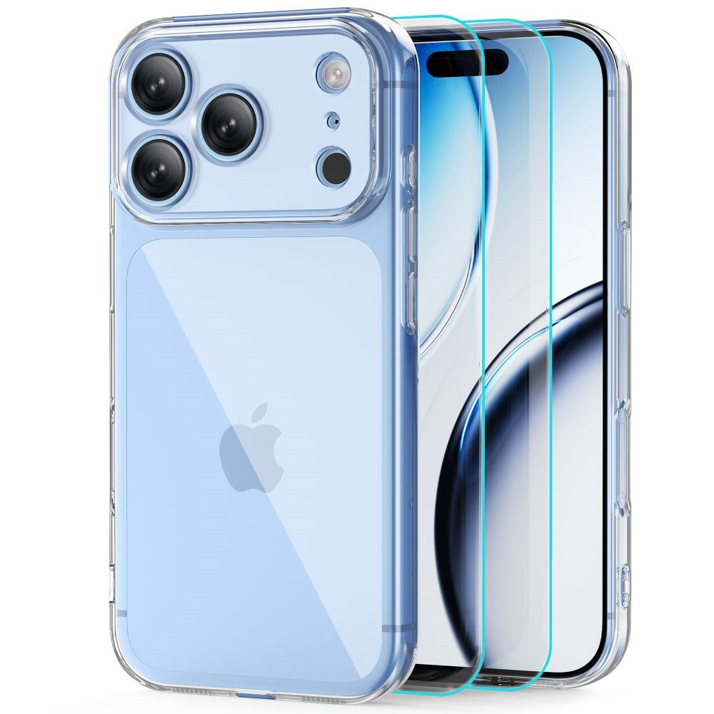 iPhone 18 Pro Max / 17 Pro Max Tech-Protect FlexAir Case with 2 Pcs. Screen Protectors - MagSafe Compatible - Transparent
