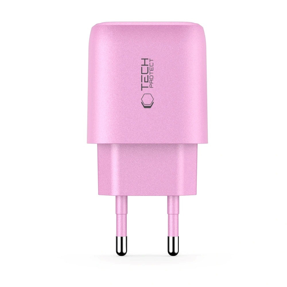 Tech-Protect NCA20 Wall Charger with 20W - 1 x USB-A & 1 x USB-C - Pink