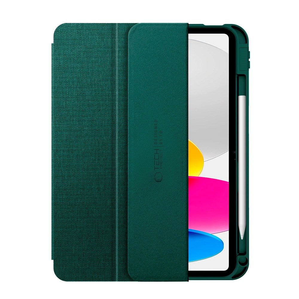 iPad 11" (2025) / 10.9" (2024 / 2022) Tech-Protect Canvas Flip Case with Pen Holder - Green