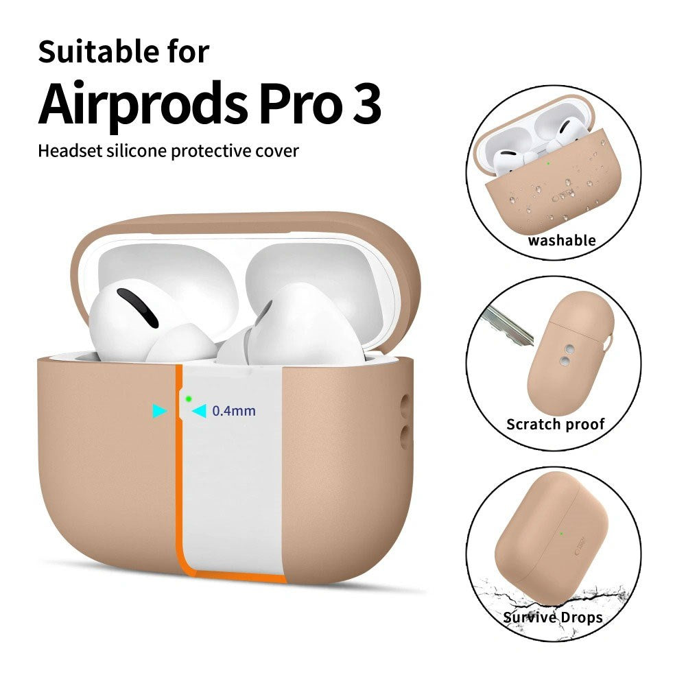 Apple AirPods Pro (3. Gen) Tech-Protect Silicone Case with Strap - Beige