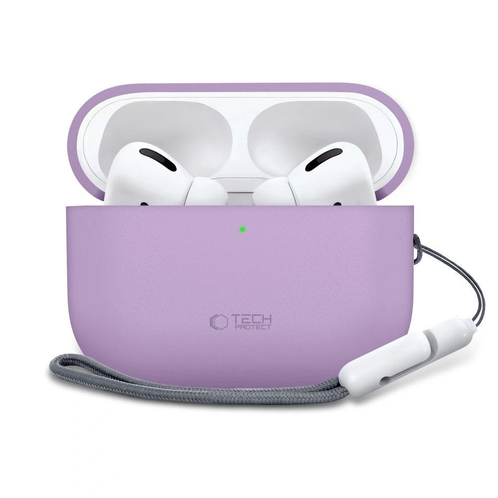 Apple AirPods Pro (3. Gen) Tech-Protect Silicone Case with Strap - Purple