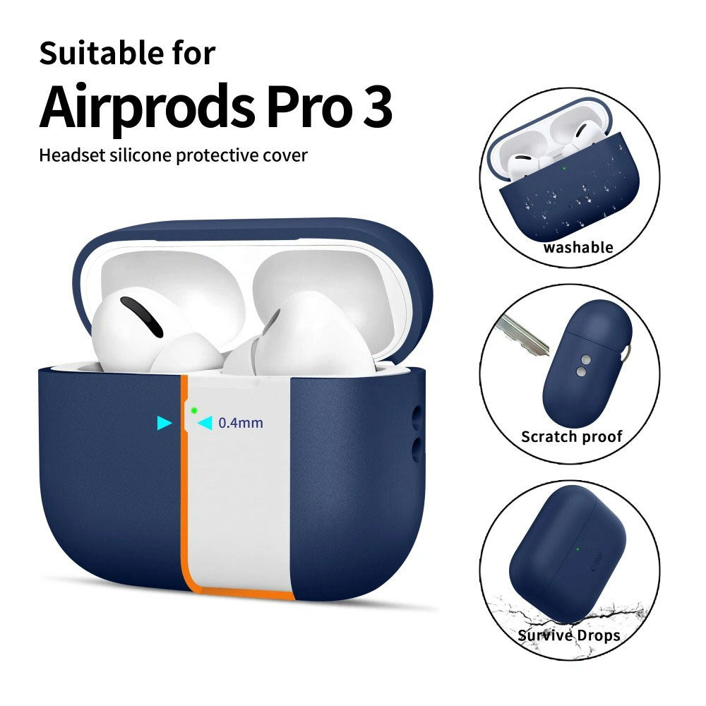 Apple AirPods Pro (3. Gen) Tech-Protect Silicone Case with Strap - Dark Blue