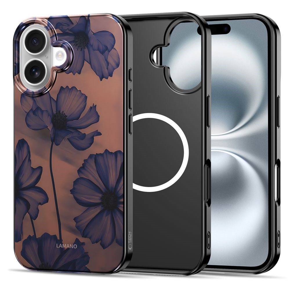 iPhone 16 Tech-Protect Lamano Case - MagSafe Compatible - Velvet Night