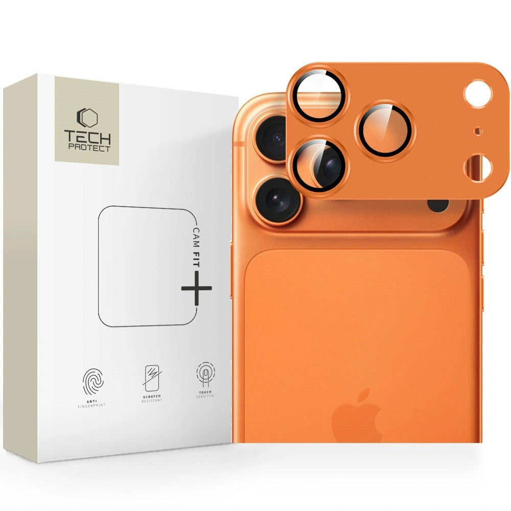 iPhone 17 Pro Max Tech-Protect Cam Fit+ Camera Lens Protector Glass - Orange