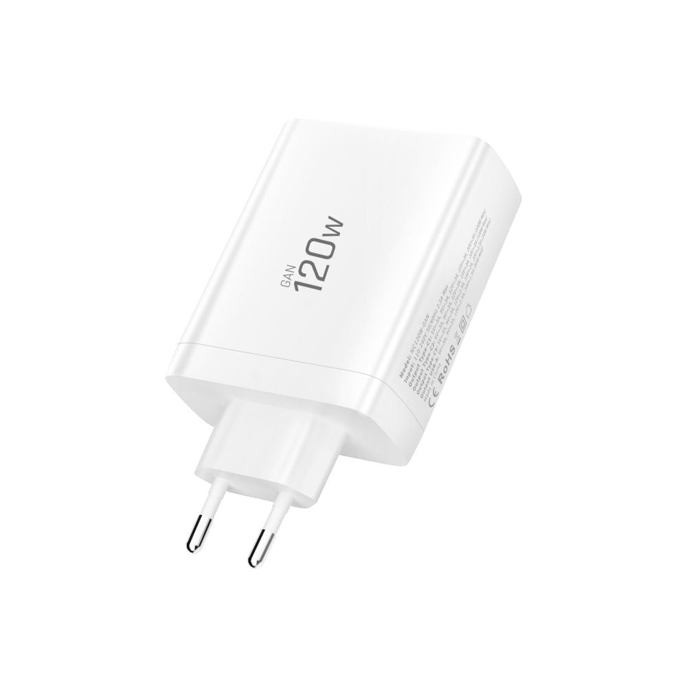 Tech-Protect 120W GaN Wall Charger with 1 x USB-A & 3 x USB-C – White