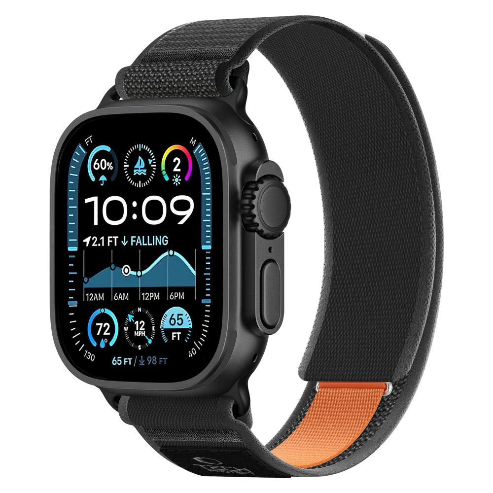 Apple Watch (44/SE/45/46/49Mm) Tech-Protect Nylon Elite Strap - Black / Orange