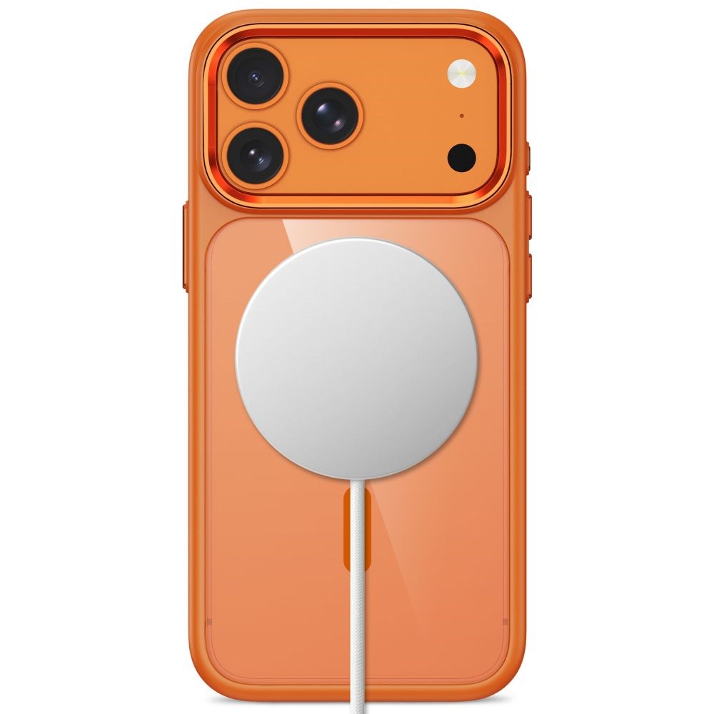 iPhone 18 Pro / 17 Pro Tech-Protect MagMat Case - MagSafe Compatible - Transparent / Orange