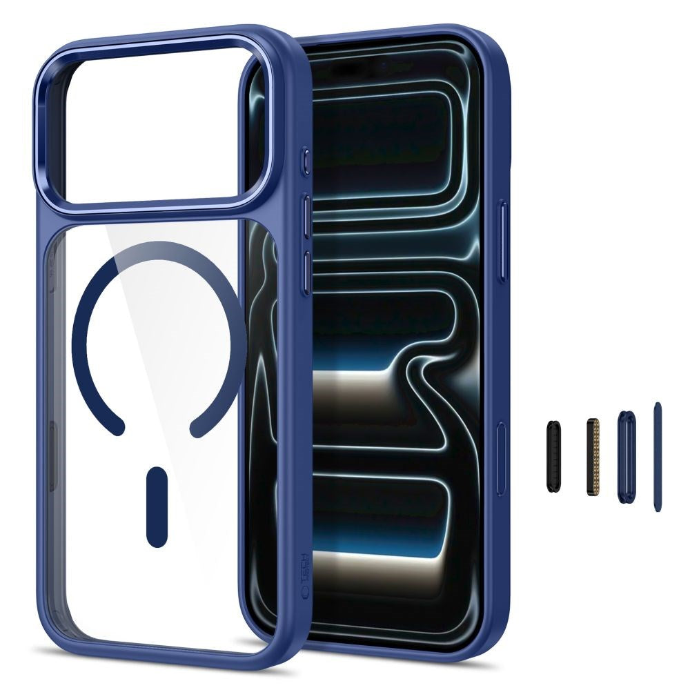 iPhone 18 Pro Max / 17 Pro Max Tech-Protect MagMat Case - MagSafe Compatible - Transparent / Blue