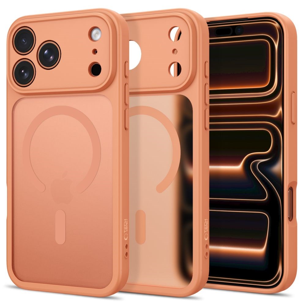 iPhone 17 Pro Max / 18 Pro Max Tech-Protect BasicMag Hybrid Case - MagSafe Compatible - Matte Light Orange