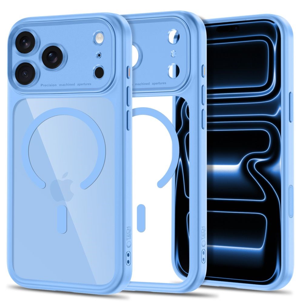 iPhone 18 Pro Max / 17 Pro Max Tech-Protect MagPeak Case - MagSafe Compatible - Light Blue / Transparent